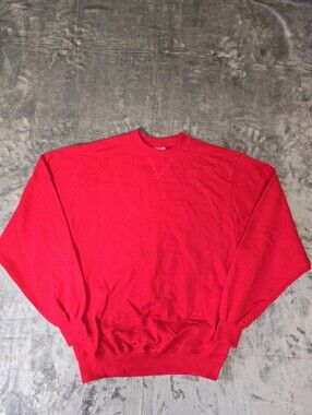 Vintage Jerzees Z Class Red Blank Crewneck Sweatshirt Size Small